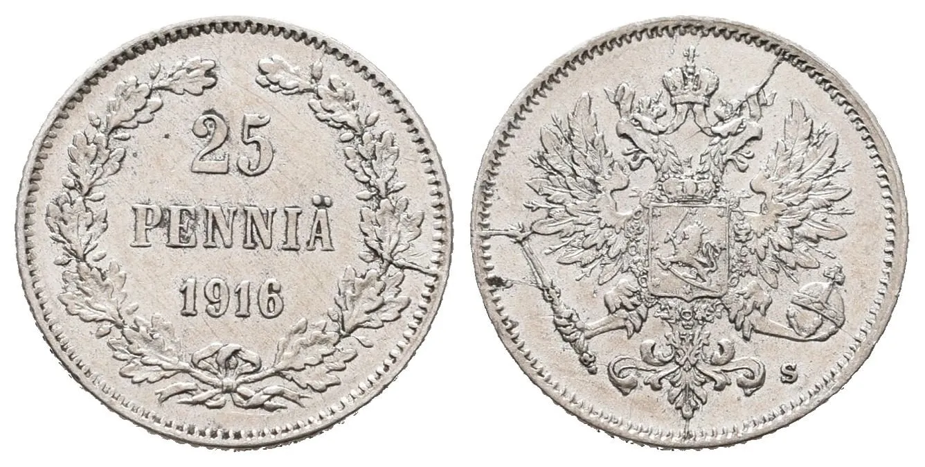 Finsko pod Ruskem, 25 Penniä 1916