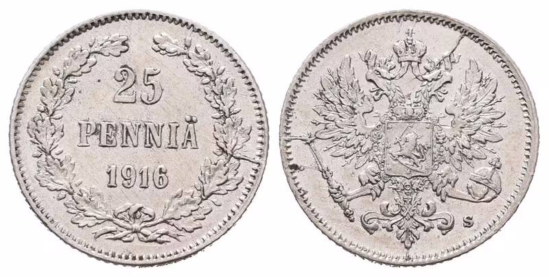 Finsko pod Ruskem, 25 Penniä 1916
