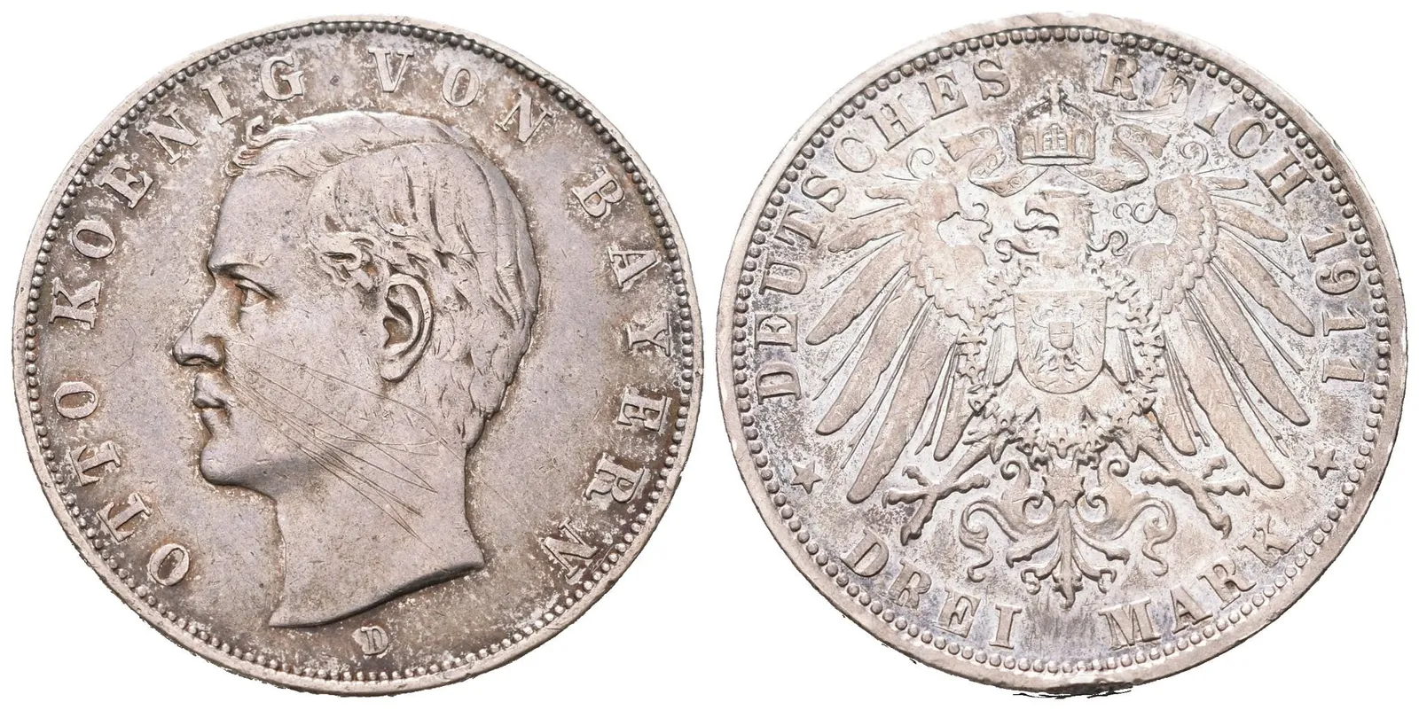 Bavorsko, 3 Marka 1911 D