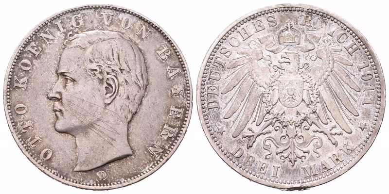 Bavorsko, 3 Marka 1911 D