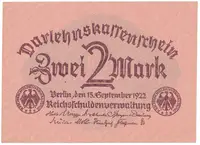 Německo, 2 Mark 1922, Ro.74