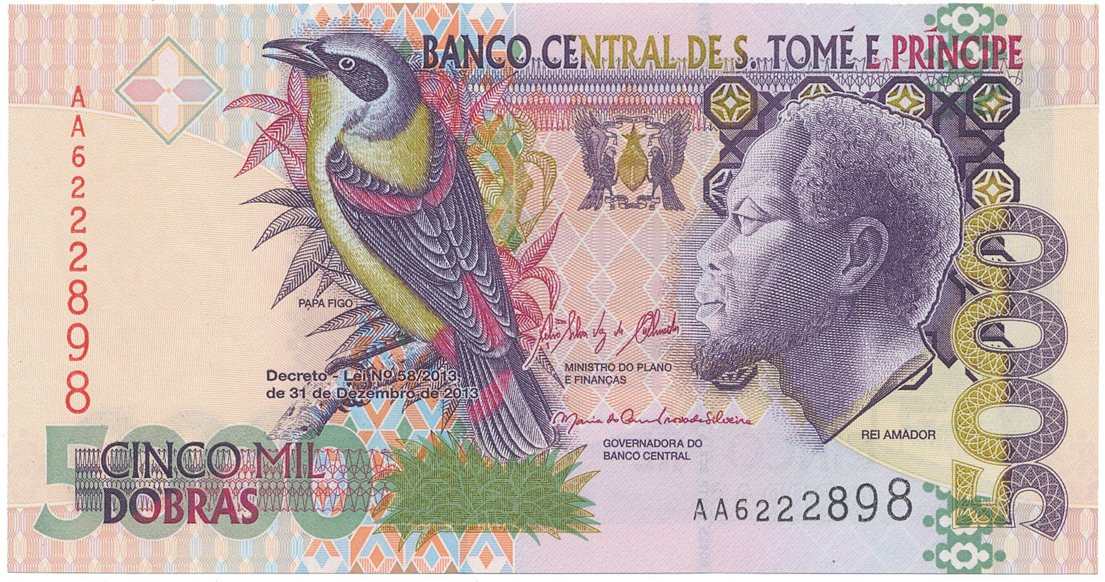 Svatý Tomáš a Princův ostrov, 5000 Dobras 2013, P.65d