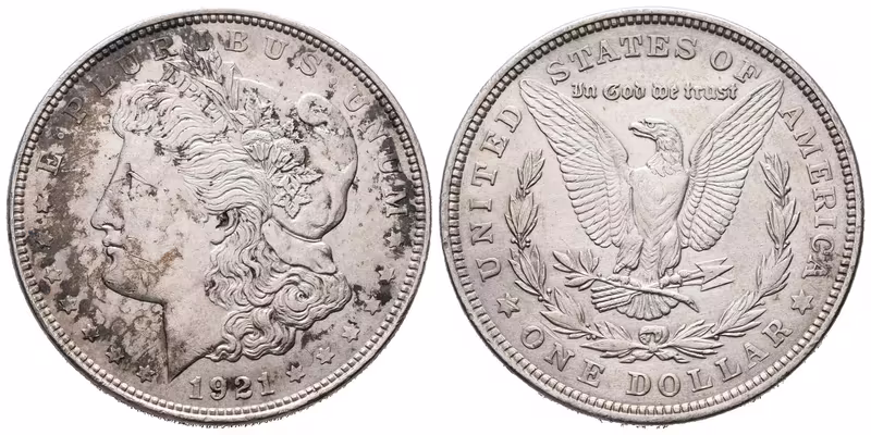 1 Dollar 1921 - Morgan, Ag 0,900 (26,73 g)