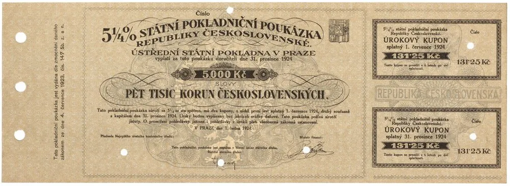 Státní pokladniční poukázky, 1919 - 1939 — 1