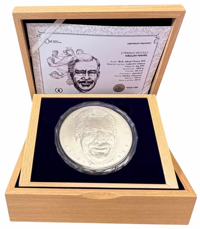 stříbrná medaile Václav Havel, 1000 g