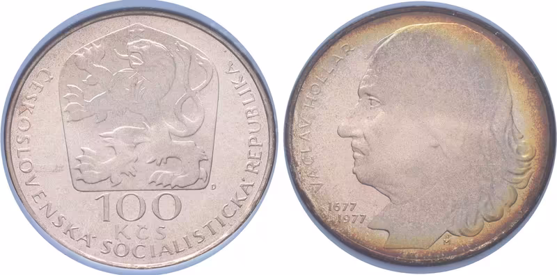 100 Kčs 1977 - Václav Hollar, PROOF