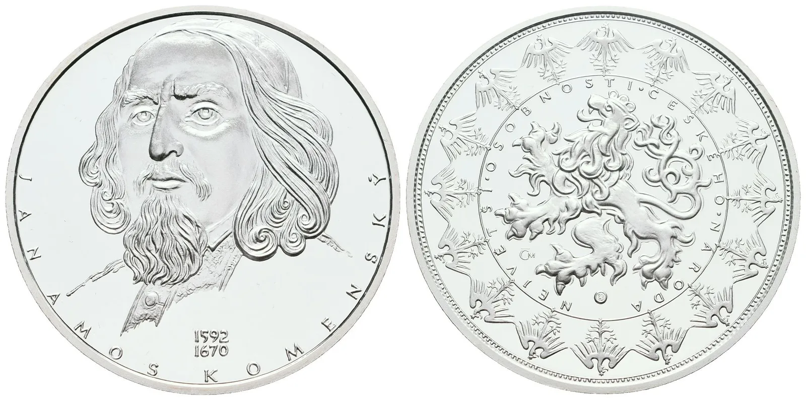 Stříbrná investiční medaile - Jan Amos Komenský - Ag 29 g - 999/1000 + Certifikát