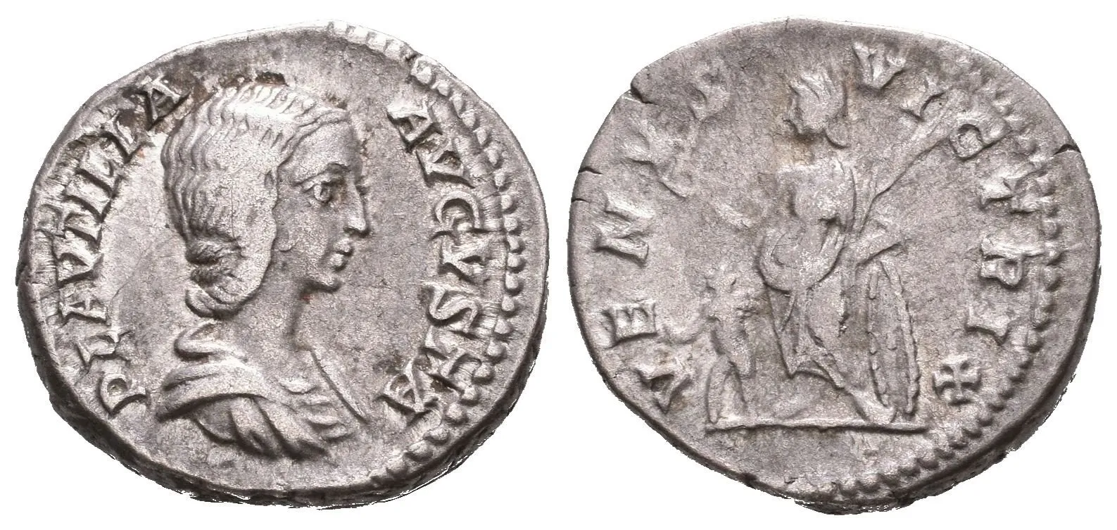 Denár, Rv: VENVS VICTRIX, stojící Venuše opřená o štít drží jablko a palmu, — 1