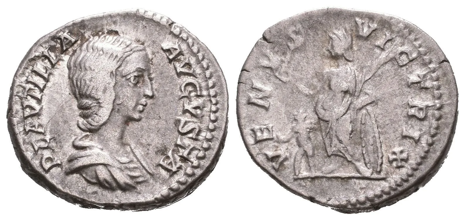 Denár, Rv: VENVS VICTRIX, stojící Venuše opřená o štít drží jablko a palmu, — 1