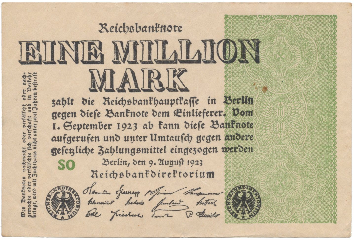 Německo, 1 Million Mark 1923, Ro.101c