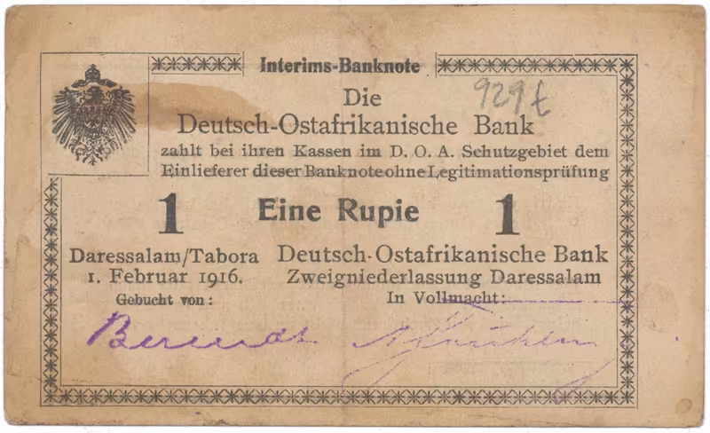 Německá Východní Afrika, 1 Rupie 1. 2. 1916, série S3, R.929t