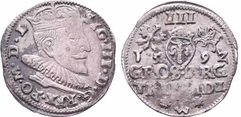 Polsko, III Groš 1592, Vilno
