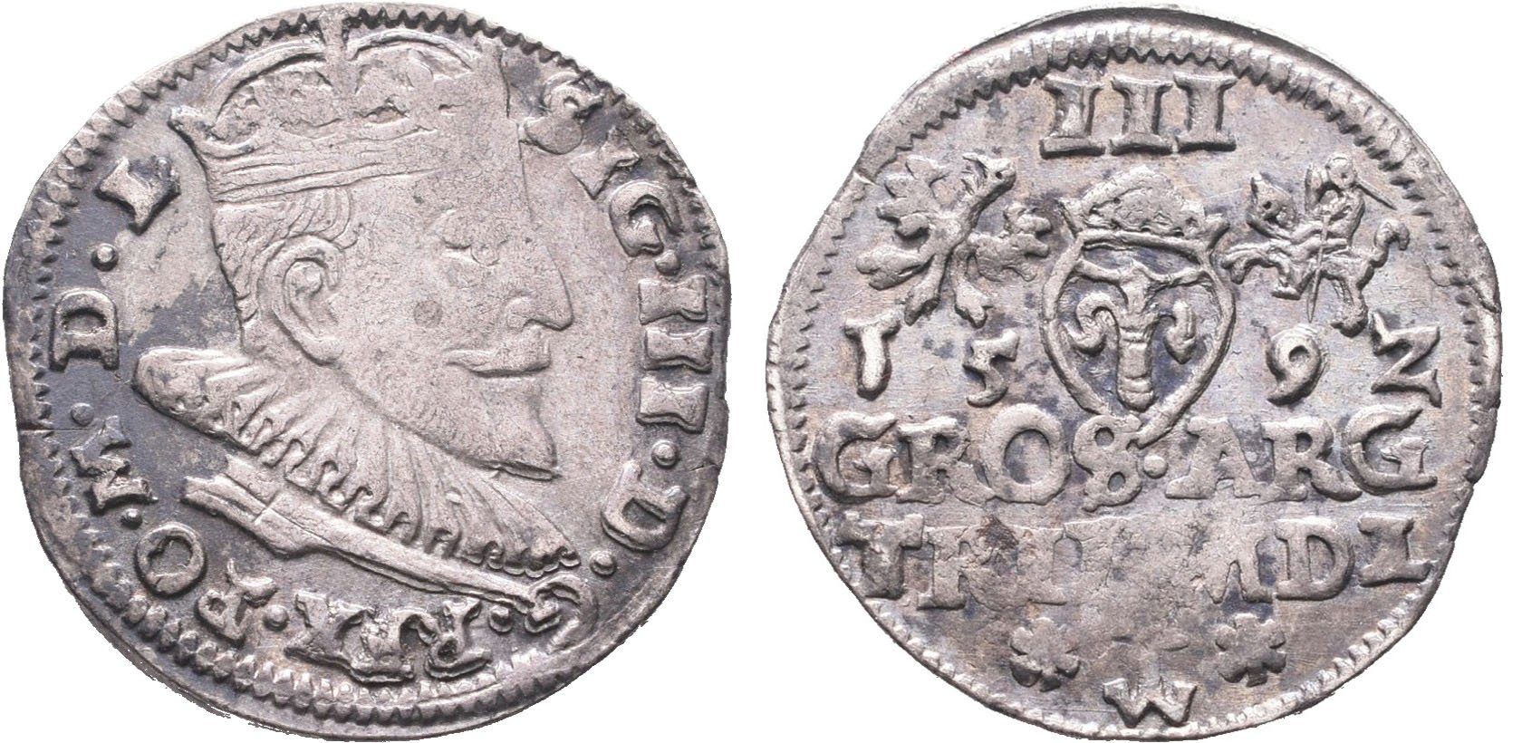 Polsko, III Groš 1592, Vilno