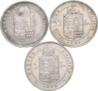 Zlatník 1879 KB, 1880 KB, 1881 KB, oběhové zachovalosti_3 ks — 2