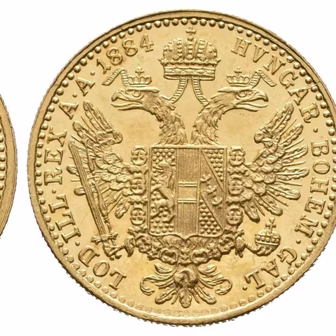 Dukát 1884, krásná zachovalost, ražební lesk, drobné rysky