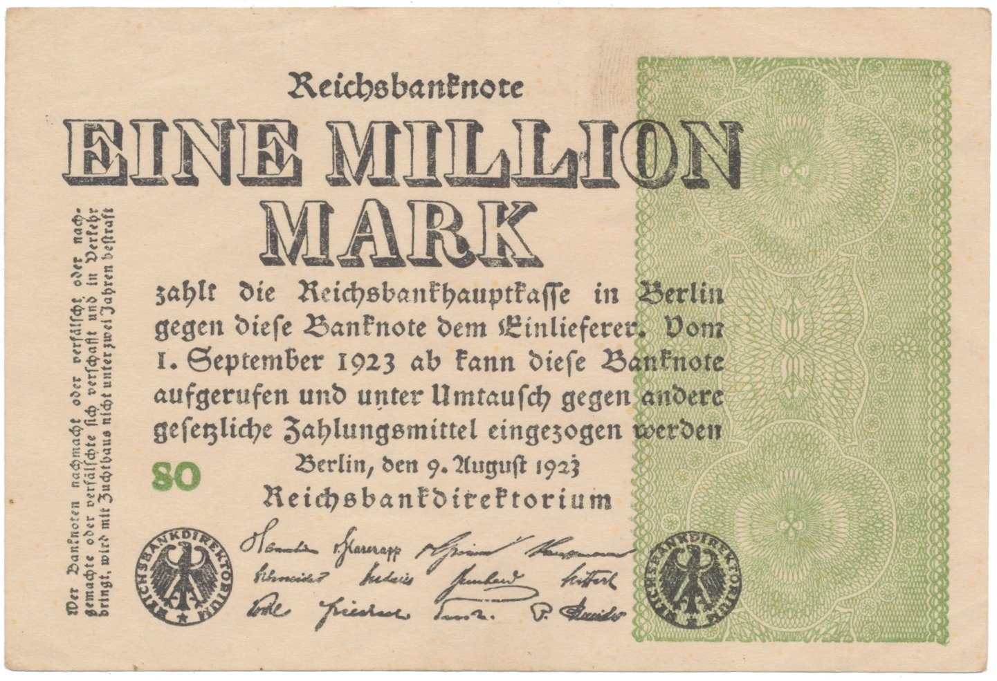 Německo, 1 Million Mark 1923, Ro.101a