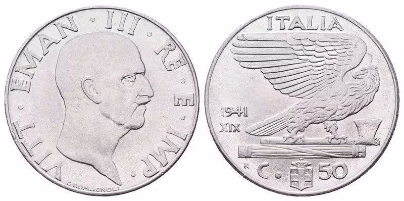 Itálie, 50 Centesimo 1941 R