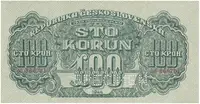 Československo, 100 Koruna 1944, číslovač 19 mm, perf. 1x SPECIMEN dole, Hej.66a.S2