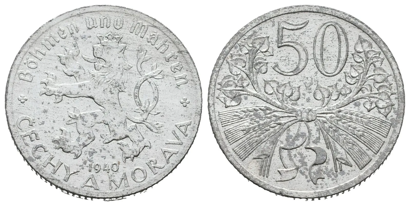 50 Haléř 1940, krásná zachovalost