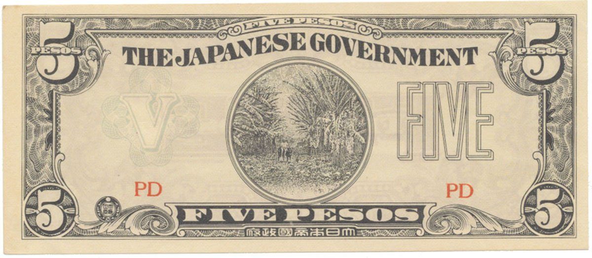 Filipíny - japonská okupace, 5 Pesos (1942), P.107