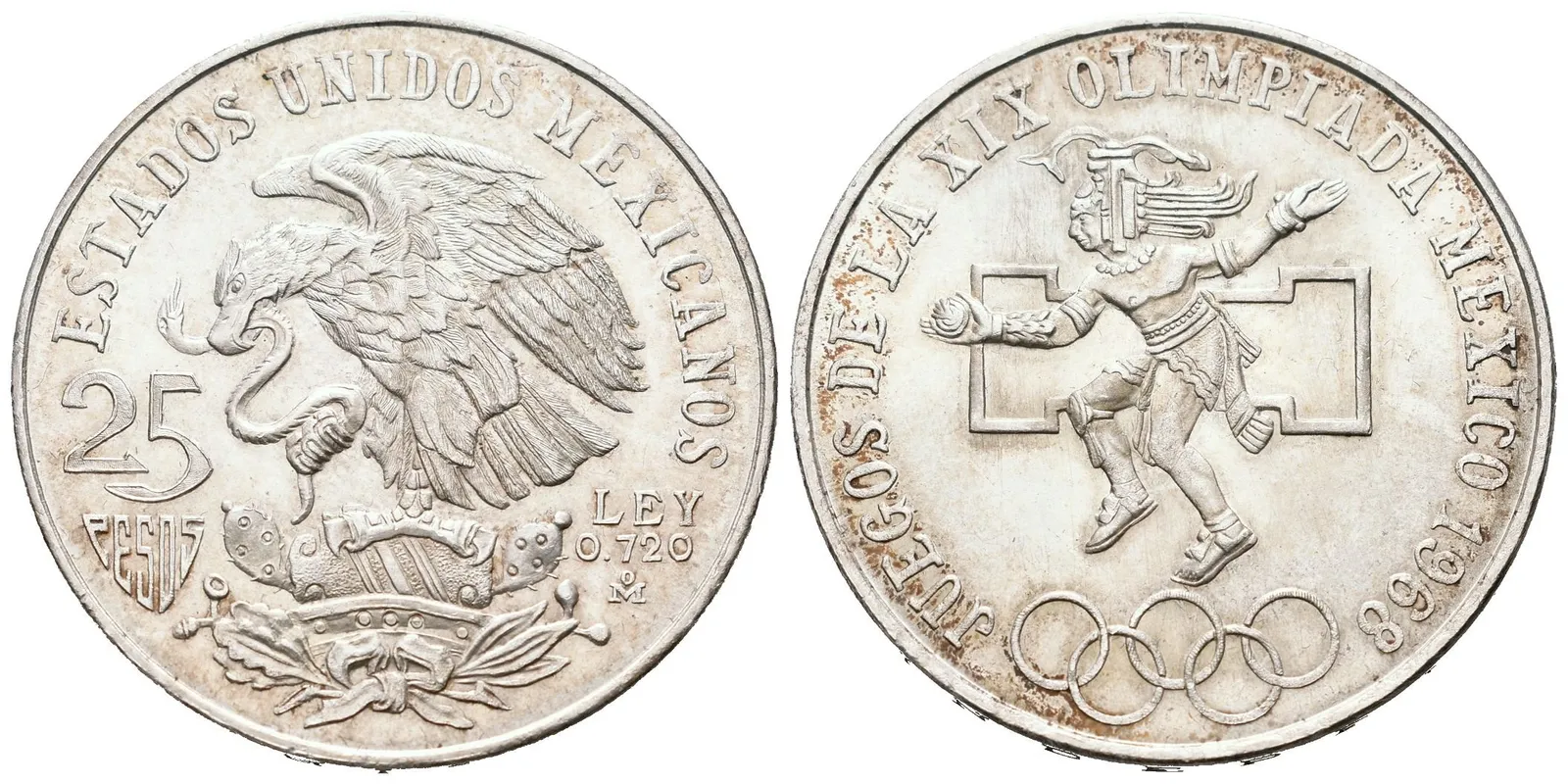 Mexiko, 25 Pesos 1968 - Letní olympijské hry