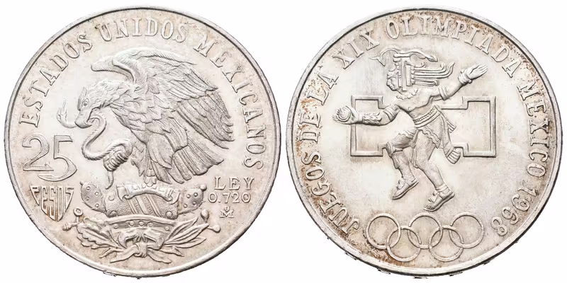 Mexiko, 25 Pesos 1968 - Letní olympijské hry