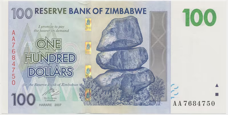 Zimbabwe, 100 Dollars 2007, P.69