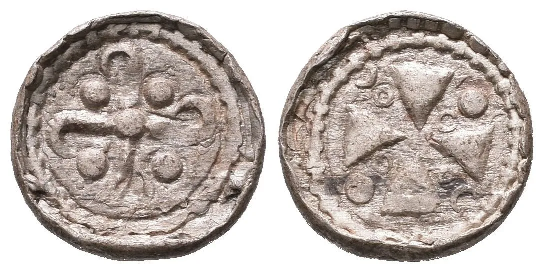 Denár (Sachsenpfennig/Randpfennig), minc. Míšeň nebo Halle, pod. Mol A — 1