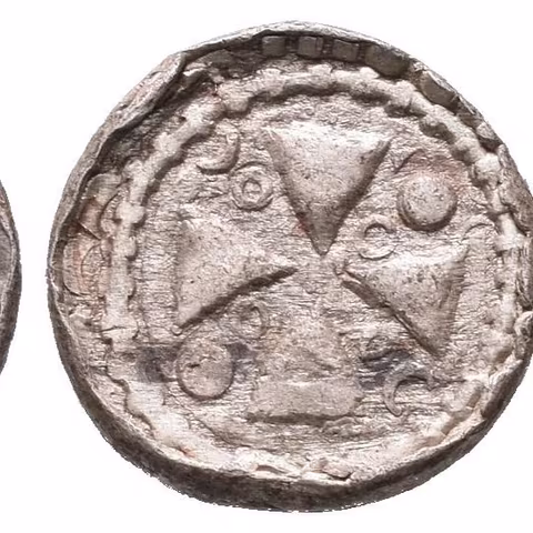 Denár (Sachsenpfennig/Randpfennig), minc. Míšeň nebo Halle, pod. Mol A