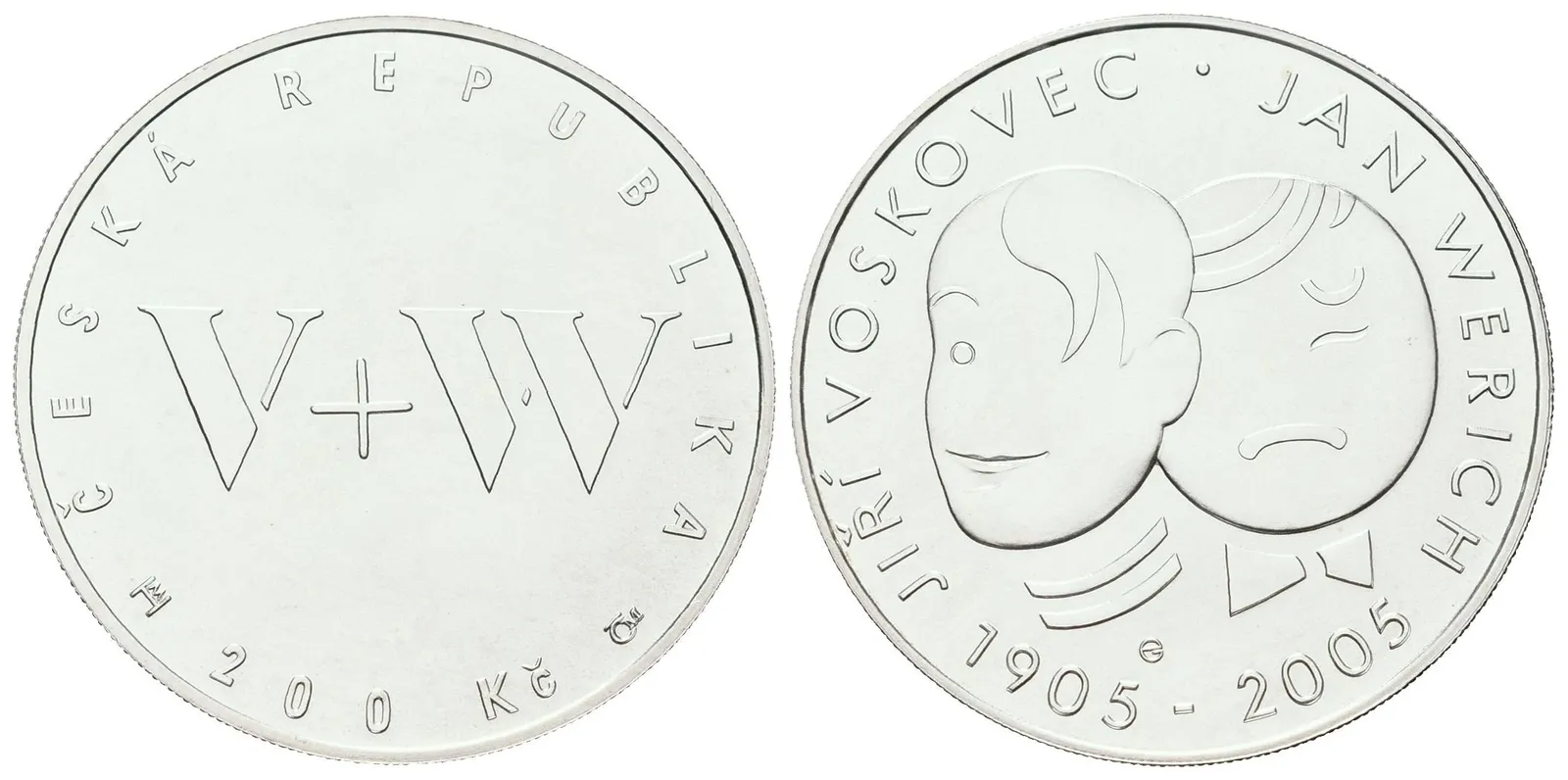 200 Kč 2005 - Jiří Voskovec a Jan Werich