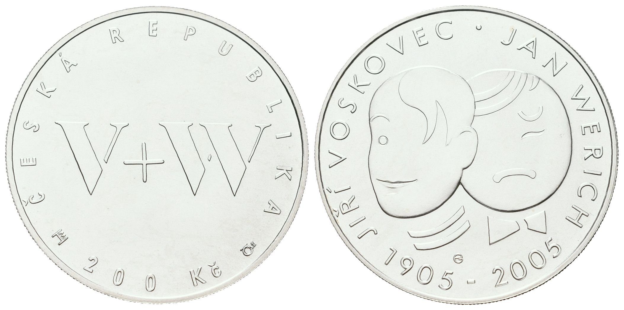 200 Kč 2005 - Jiří Voskovec a Jan Werich