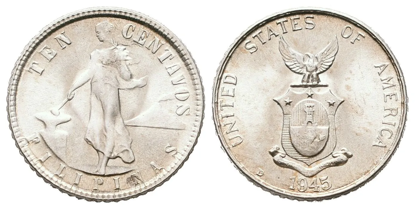 Filipíny, 10 Centavos 1945 D