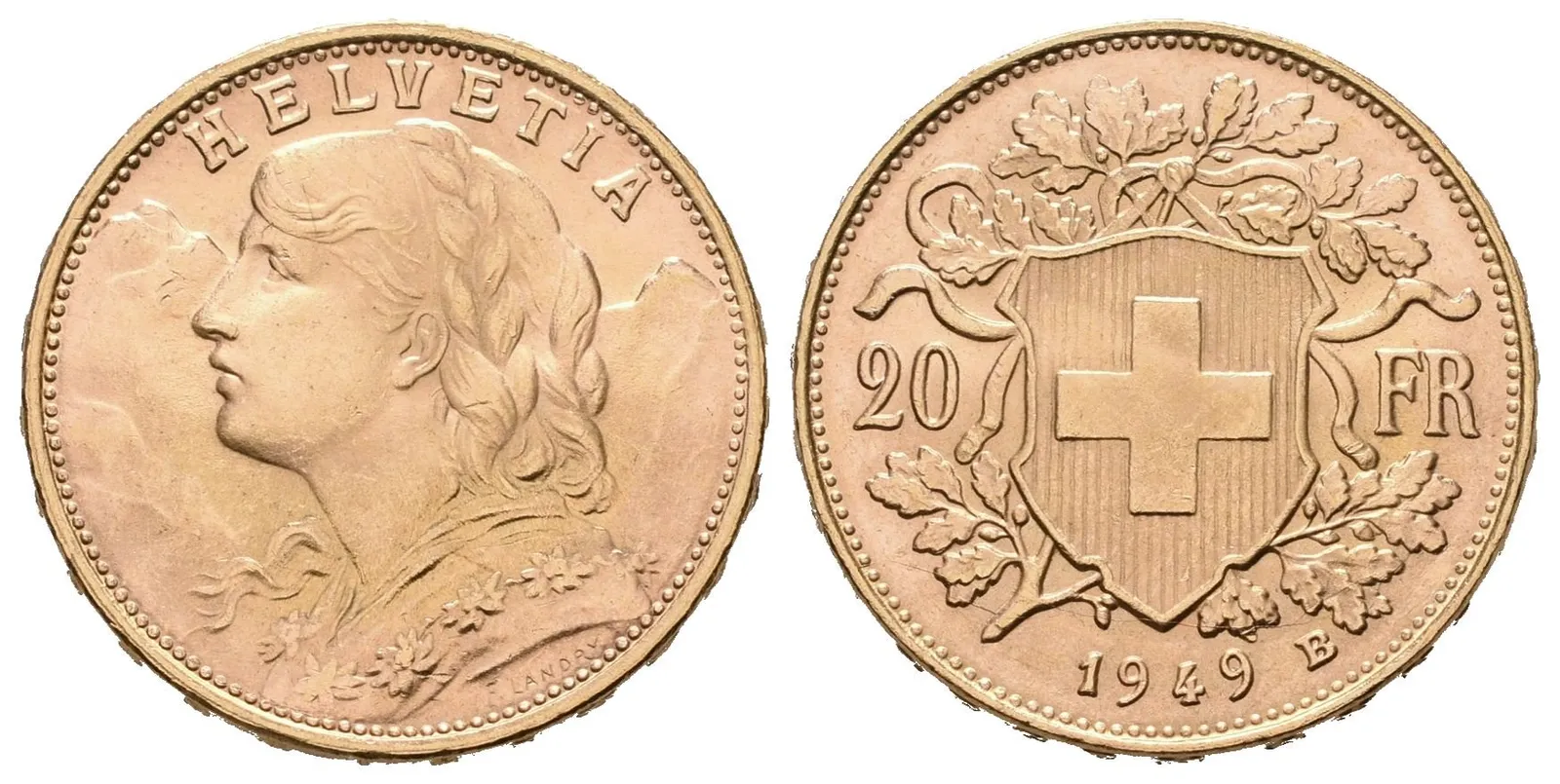 Švýcarsko, 20 Frank 1949