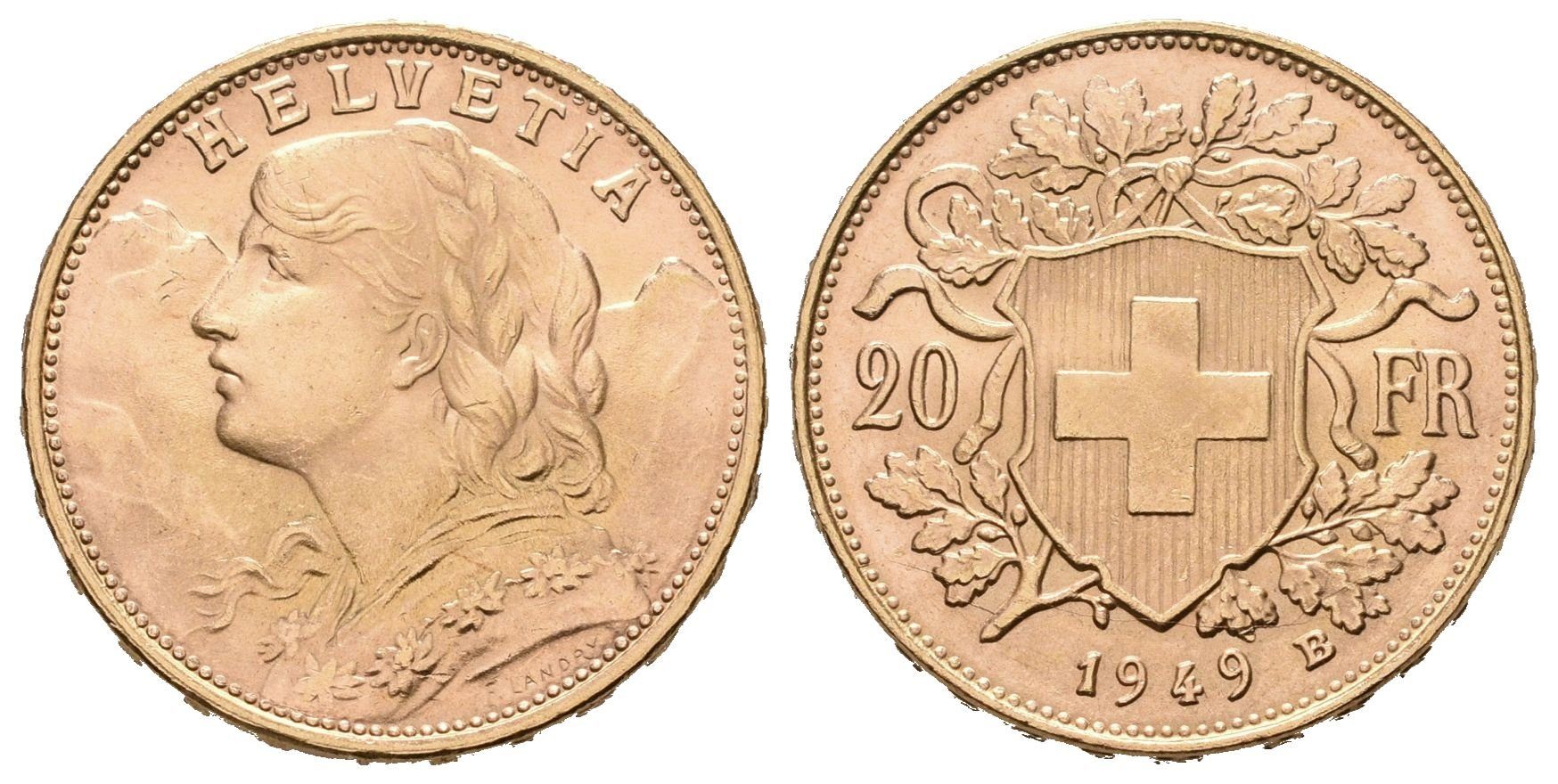 Švýcarsko, 20 Frank 1949
