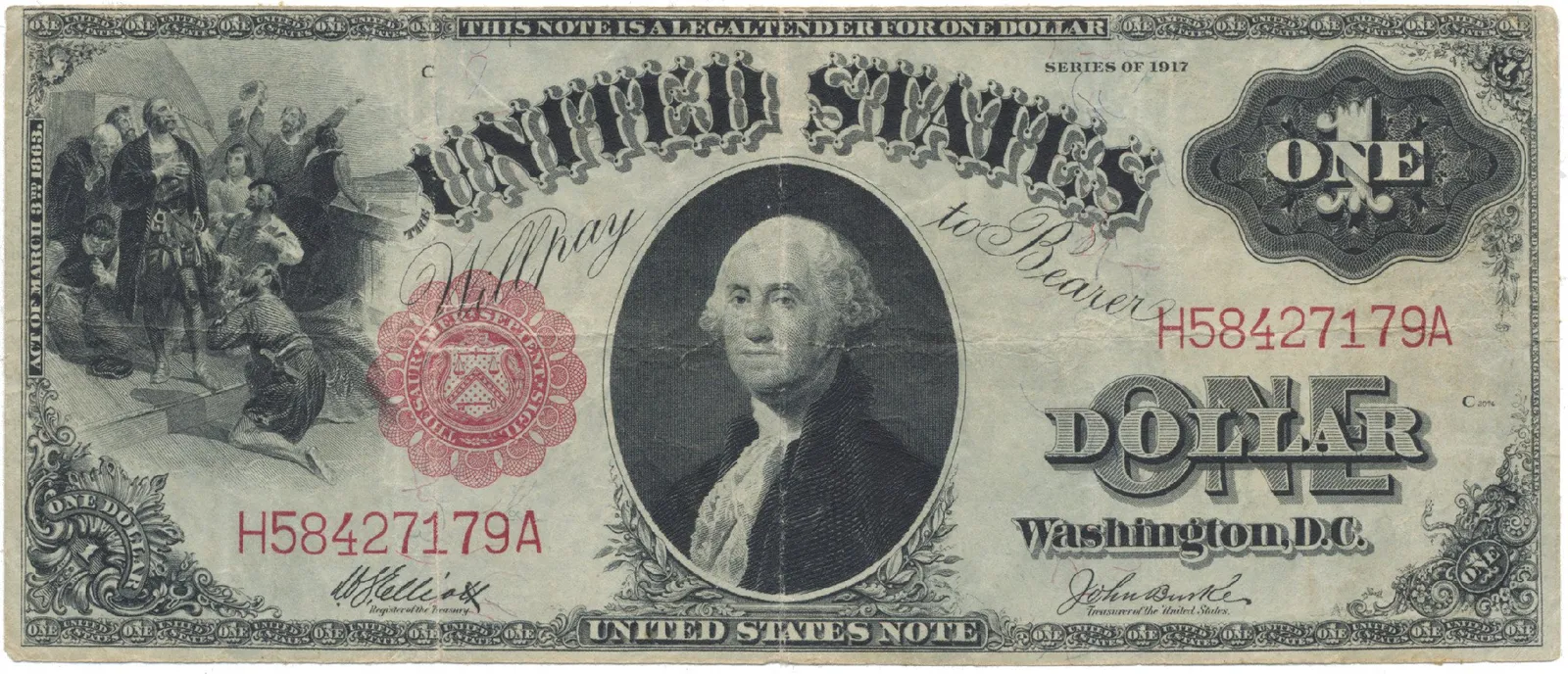 USA, 1 Dollar 1917, Elliott - Burke, P.187