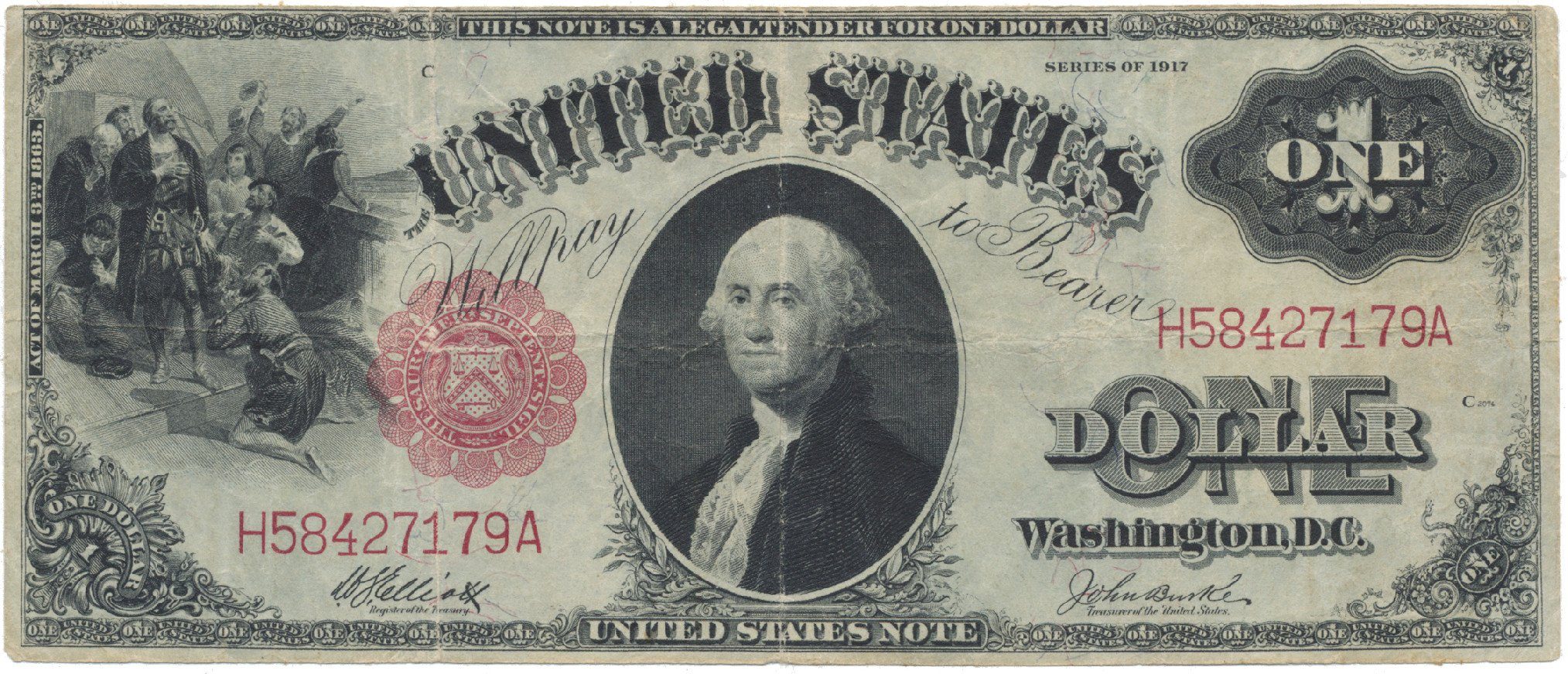 USA, 1 Dollar 1917, Elliott - Burke, P.187