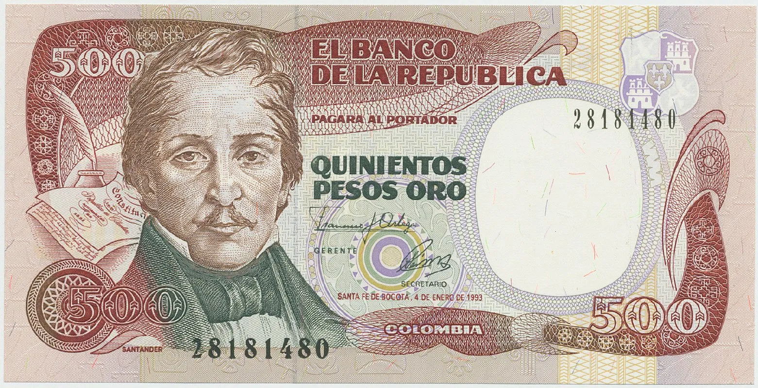 Kolumbie, 500 Pesos Oro 1993, P.431A