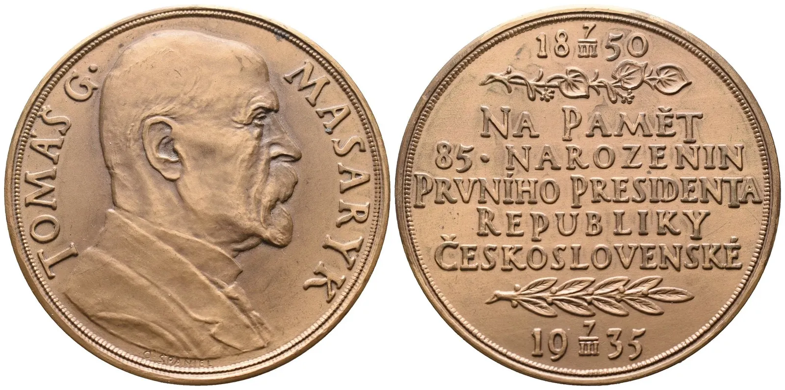 Španiel Otakar - 85. narozeniny TGM, 60 mm