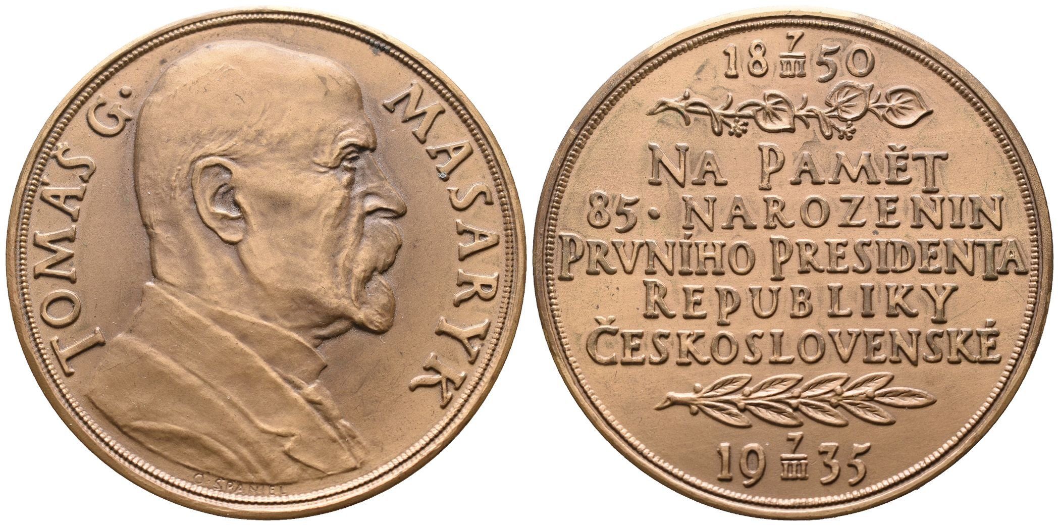 Španiel Otakar - 85. narozeniny TGM, 60 mm