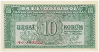 10 Koruna 1950, perforace 3 m.d., Hej.86bS1