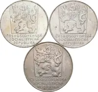 25 Kčs 1970 - 25. výročí osvobození Československa, patina, lesk_3 ks — 2