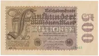 Německo, 500 Millionen Mark 1923, vodoznak Hakensterne, Ro.109d