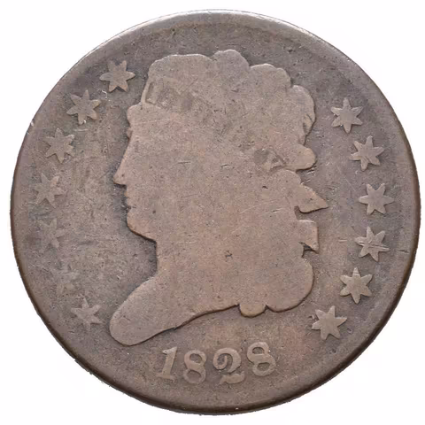 1/2 Cent 1828, KM.41, špatná zachovalost_R!