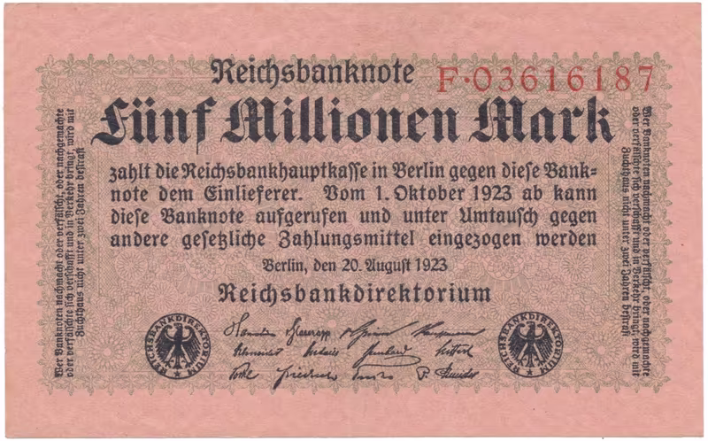 Německo, 5 Millionen Mark 1923, Ro.104a