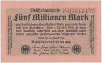 Německo, 5 Millionen Mark 1923, Ro.104a
