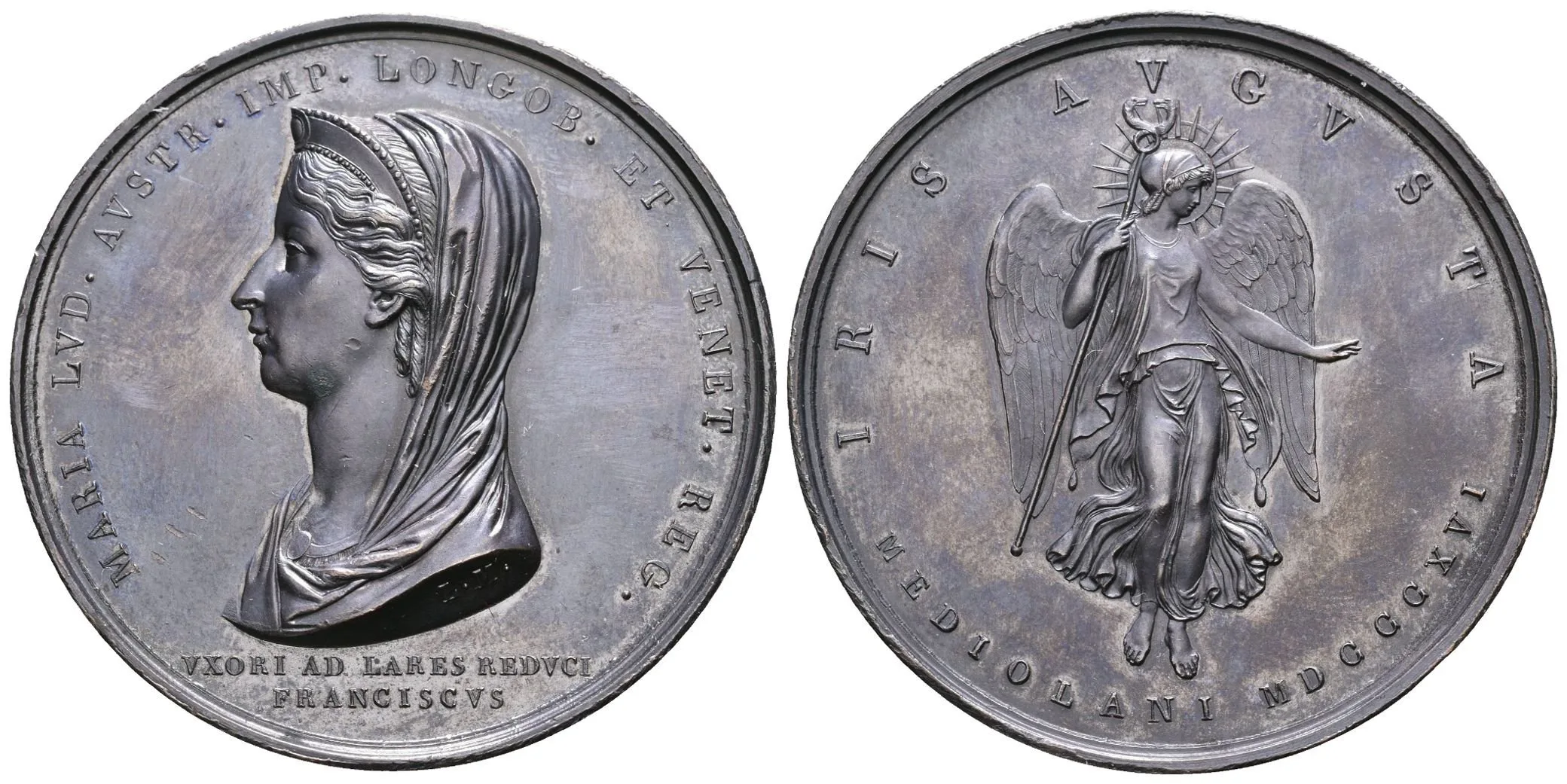AE Medaile 1816 (L. Manfredini) - K úmrtí manželky Marie Ludoviky. Zahalené poprsí — 1