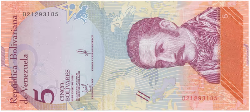 Venezuela, 5 Bolivares 2018, P.102a