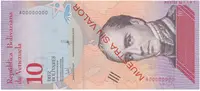 Venezuela, 10 Bolivares 2018, anulát - MUESTRA SIN VALOR, P.103as