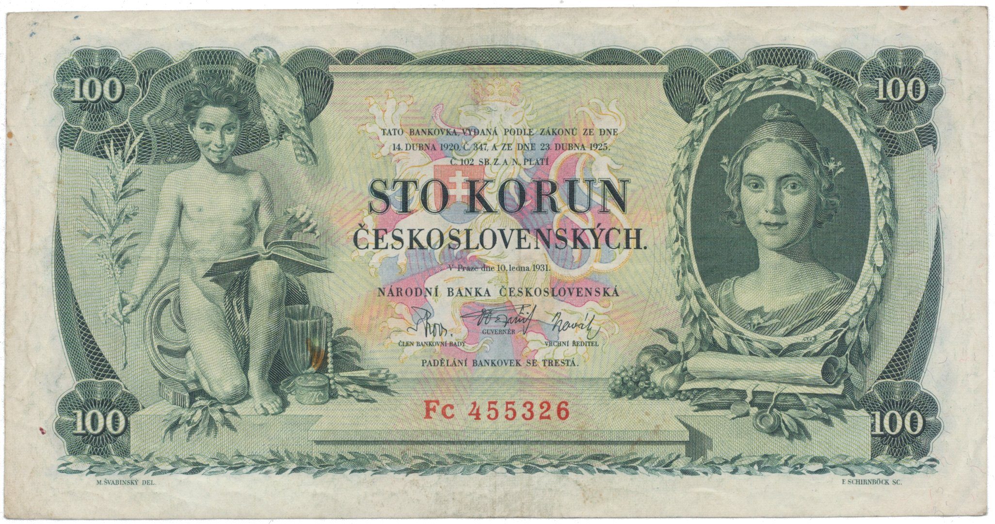 100 Koruna 1931, série Fc, Hej.25b2