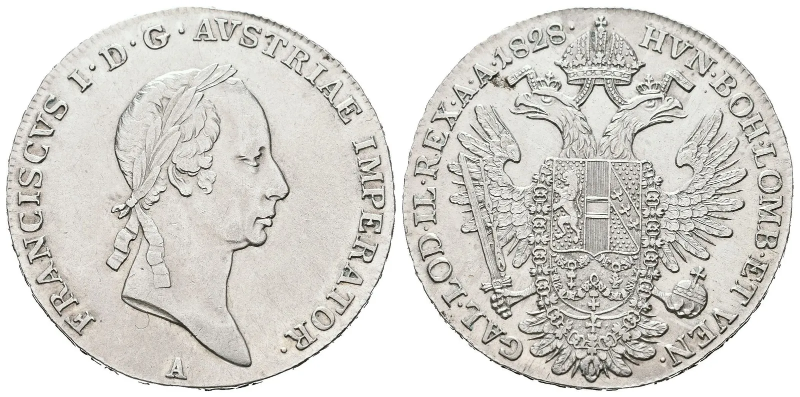 1/2 Tolar 1828 A, velmi pěkná zachovalost, zbytky lesku, drobné rysky — 1